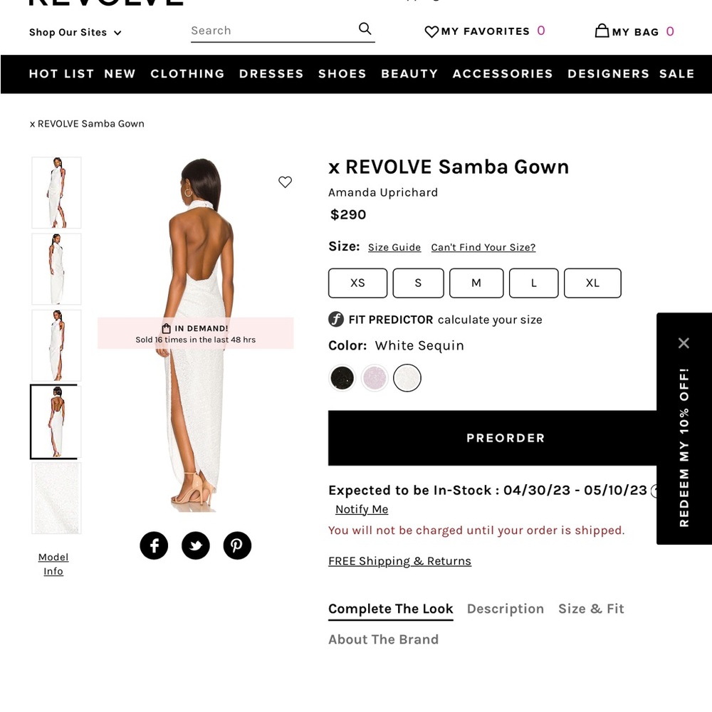 AMANDA UPRICHARD SAMBA GOWN